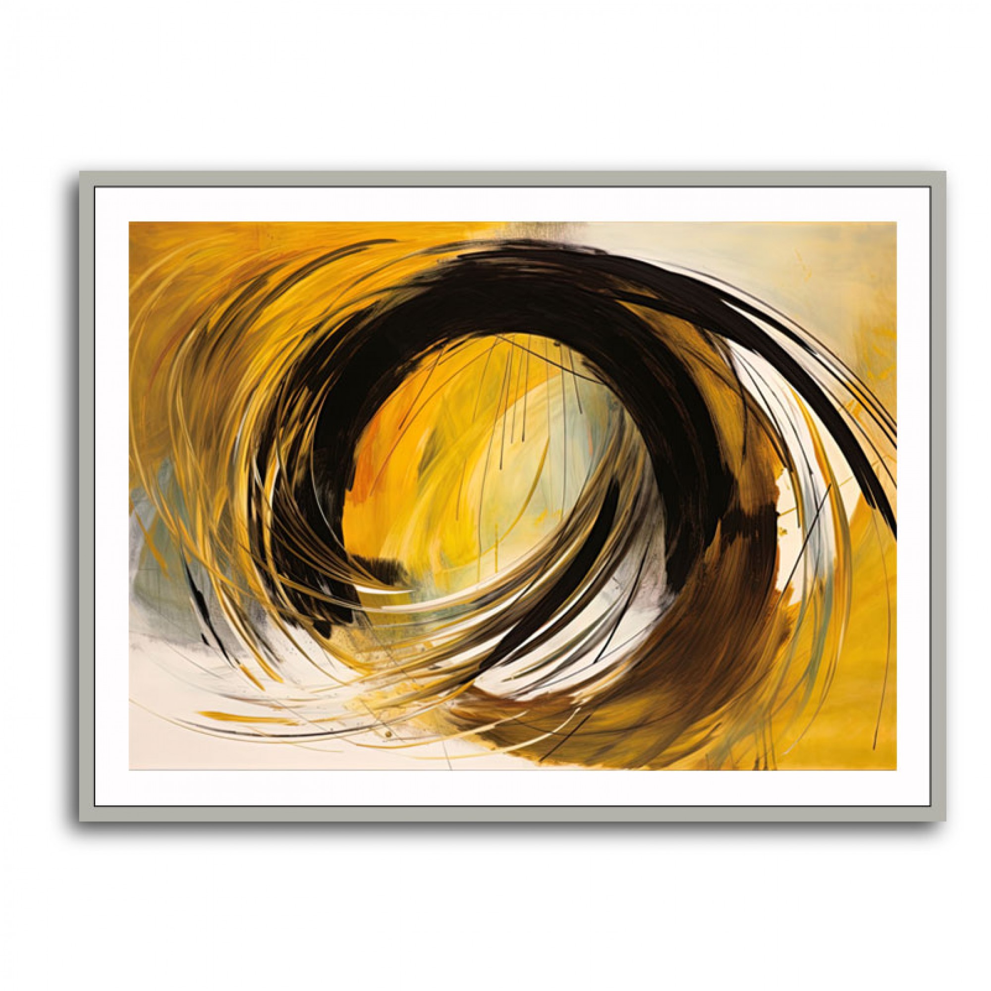 Gold Abstract Circles Wall Art